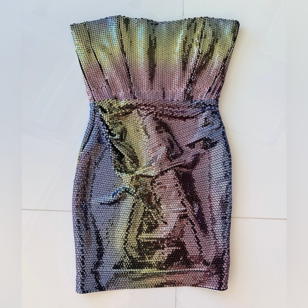 The New Arrivals By Ilkyaz Ozel- Jade Sequin Mini Dress ! Size 36! Worn Once!